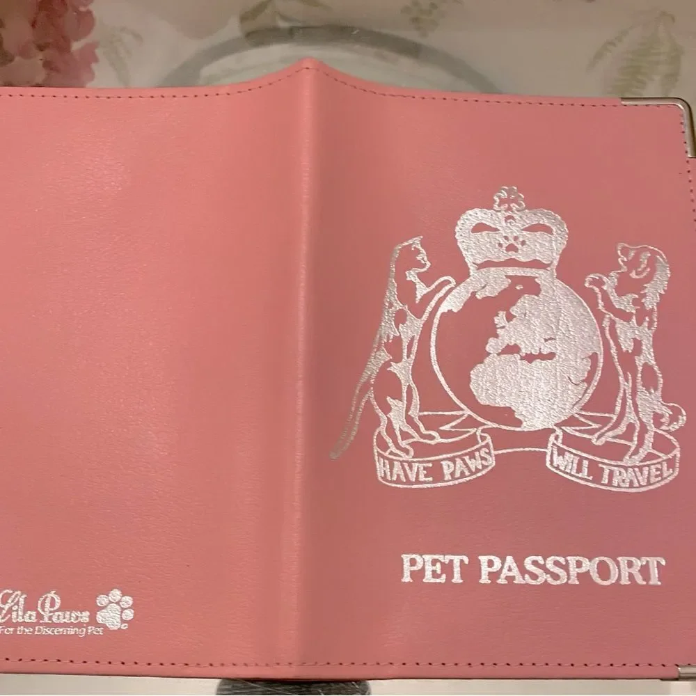 Lila Paws Pet Passport Holder - 5x7 pink faux leather , NWOT